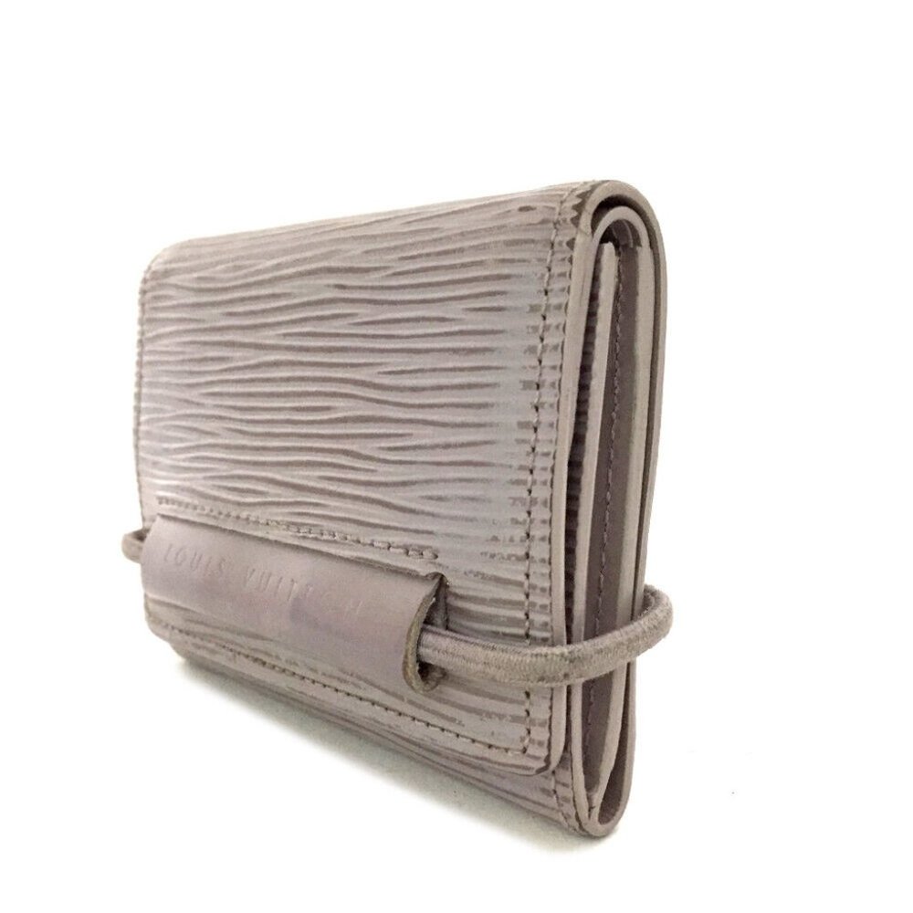 Louis Vuitton Epi Portefeiulle Elastique Trifold Wallet Purse Lilac 0021…